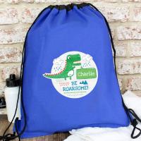 Personalised Be Roarsome Waterproof Drawstring Swim / Kit Bag Extra Image 3 Preview